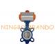 DN65 Pneumatic Butterfly Valve With AT063D Actuated Cast Iron Boby