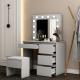 Furniture Makeup Vanity With Mirror , White Dressing Cosmetic Table