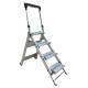 4 Steps Portable Aluminum Step Stool Ladder with Handle and Tool Tray