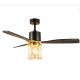 52inch Ceiling Fan With Light Round Shape Solid Wood Blade Design
