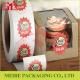 Glossy paper top quality roll stickers label printing with custom design for cake box promotion