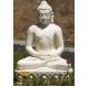 Meditating Buddha White Marble Statue