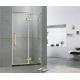 Golden Bronze Inline Frameless Corner Shower Doors 10mm Tempered Glass CE / SGCC