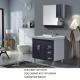 Modern Design PVC Floor Standing Vanity Units With Side Cabinet And Mirror