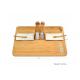 Rectangle Shaped Bamboo Kitchen Supplies , Bamboo Cheese Tray Platter With Knife Set