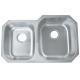31Lx21W  Double Bowl Kitchen Sink with Thick Sound Dampener Rubber Pad