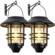 Solar Lantern Outdoor Lights, Hanging Wireless Waterproof Lantern Lights with Wall Mount Kit for Garden Porch Fence 2 Pa