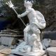Marble Poseidon Statue Ancient Greek Mythological God Life Size Lord of The Sea with Tride