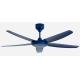 Modern Blue 56 Inch DC Motor Ceiling Fan Remote Control Without Light for living room
