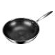 Silver 304 Stainless Steel Honeycomb Wok 2.35kg Coating Frying Pan 22.5cm Handle