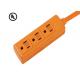 Orange 3 Vertical Outlets Electrical Power Strip / Electronic Power Bar AC 15A 125V 60HZ