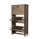 MDF Wooden 3 Tiers Flip Down Shoe Rack Furniture Organizer Cabinet For Home