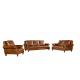 Living Room Genuine Soft Leather Sofa Vintage Tan Brown Color With Rolled Arms