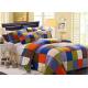 Hand Sewing Colorful Patchwork Twin Size Bed Sets 4 Pcs Machine Wash