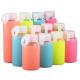 Protective Silicone Sleeve Glass Water Bottle For Outdoor Sports Eco Friendly