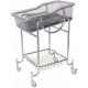 Stainless Steel Frame Hospital Baby Bed Cart Four Silent Wheels With Cross Brakes