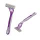 Purple Pink Four Blade Razor Open Type Blade Design Free From Nicks And Cuts