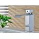Waterfall Spout Bathroom Vanity Faucets , Bathroom Basin Mixer Counter Mounted