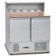 Commercial Pizza Ingredients Counter 2 Doors Pizza Table Prep Stainless Steel Table Refrigerator