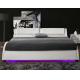 2 LED Light Bed Frame Double Size Upholstered Platform PU Leather