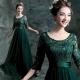 Dark Green O Neck Mother Dresses Lace Elegant Evening Dresses TSJY056