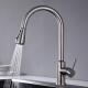 Deck Installed High Arc 18/10 Stainless Steel Kitchen Bar Faucets Brushed Nickel Tap