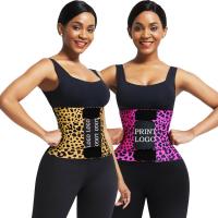 Red And Yellow Leopard Print Neoprene Waist Trainer Tummy Control Women Waist Trimmer
