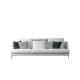 Modern luxury small corner sofa for 3 seat white fabric furniture with metal leg, color optional