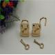 High grade bag hardware light gold Chinese element key and decorative lock