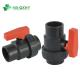 Plastic PVC UPVC Single Union Ball Valve with Red Long Handle Socket or Threaded Form
