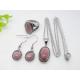 Light Pink Oval Murano Glass Stainless Steel Jewelry Set 1900012