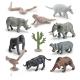 Wildlife Animal Model Toys 11 PCS Mini Orangutan Elephant Hippo Buffalo Lizard Figurine Family Party Favors