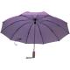 BSCI Approved Three Folding Umbrella Purple Color Waterproof Auto Open Close