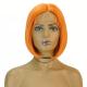 Transparent Lace 150% Density Remy Hair Highlight Orange Straight Bob Wigs with Baby Hair