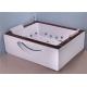 Two Person Jacuzzi Bathtub Indoor , Electric Spa Soaking Tub With Oak Edging