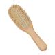 Rectangle Bamboo Massaging Hair Brush With Ball - Tipped Wood Pins