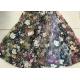Multi Color Embroidered 3D Flower Lace Fabric / Fabric , Bead Lace Tulle For