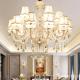 White crystal chandeliers for dining rooms with Flower lampshade (WH-CY-62)