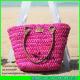 LUDA rose red cornhusk straw handbags fashion handmade lady summer beach totes