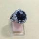 (R-15) New Jewelry Women Fashion Black Onyx Cubic Zircon 925 Silver Ring