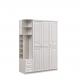Moistureproof ODM Built In Bedroom Cabinet , Length 150cm White Armoire With Shelves