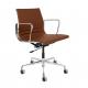 Chrome Aluminium Frame Ribbed Office Chair Brown Color Gross Weight 18.3 Kg