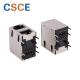 2 Ports Shield Stacked RJ45 Connectors Black / Customized Color Right Angle