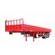 Red 3 Axle 500mm Side Wall Semi Trailer 6.5T Bulk Cargo Trailer Transport