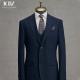 Men's Striped Suit for Work Breathable and No-Iron Business Casual Slim Formal Dress