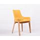 Modern design metal fabric chair cushion with home,upholstered soft chair for dining room,fabric wooden leg design.