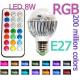 environmentally friendly 8W CREE RGB colored  E27 LED Bulb with Remote Control