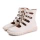 S146 Factory new fashion trend leather lace-up hollow cool boots ethnic style retro handmade Guangzhou spring and summer