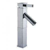 Square Ceramic Valve Chrome Metered Basin Tap Faucets , Bath Sink Faucets Single Handle