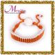 Trendy customized orange links friendship bracelets jewelry of thick silver plating LS021